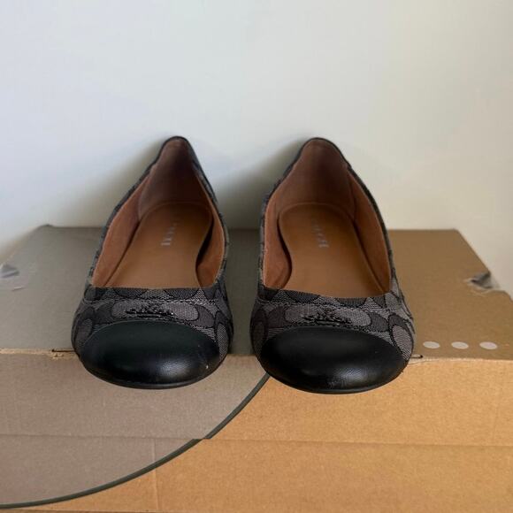 Coach Chelsea Canvas Black Slip On Women Ballet Flats Loafers- SZ 8.5 - Picture 7 of 10